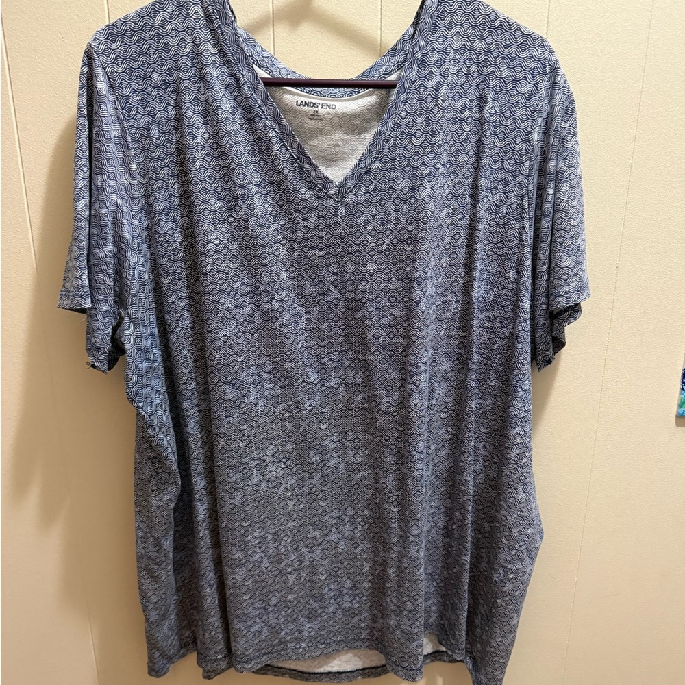 Lands' End Women's Blue Patterned Tunic